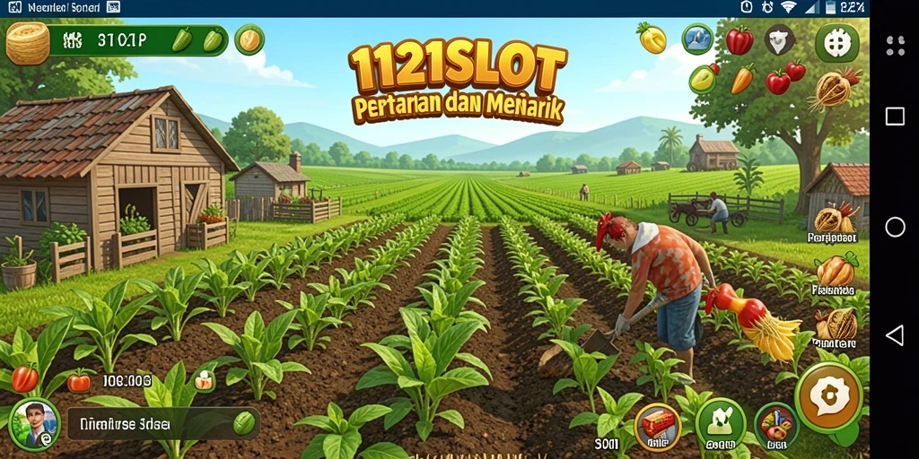 Tampilan gameplay menarik dari 1121SLOT dengan aktivitas bertani.
