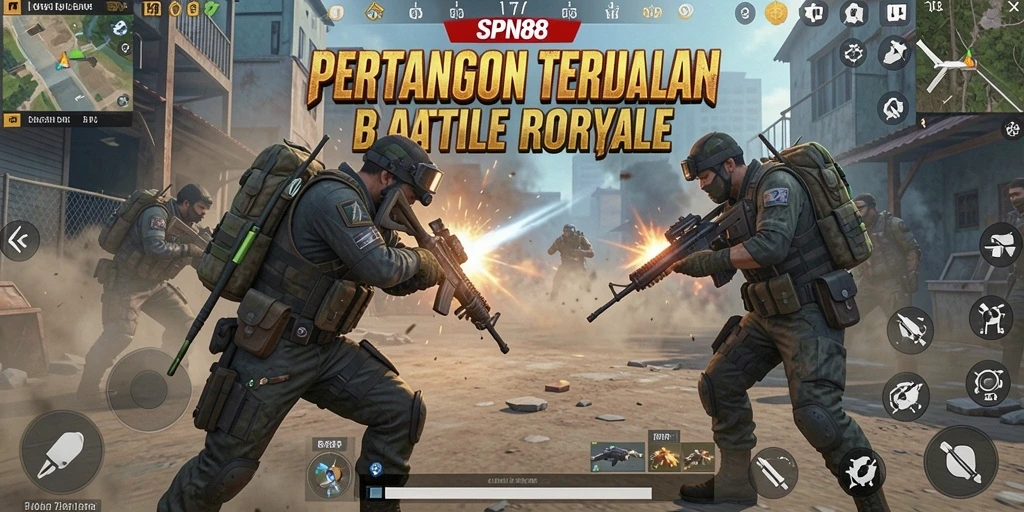 Tangkapan layar gameplay SPN88 yang mendebarkan di arena Battle Royale.