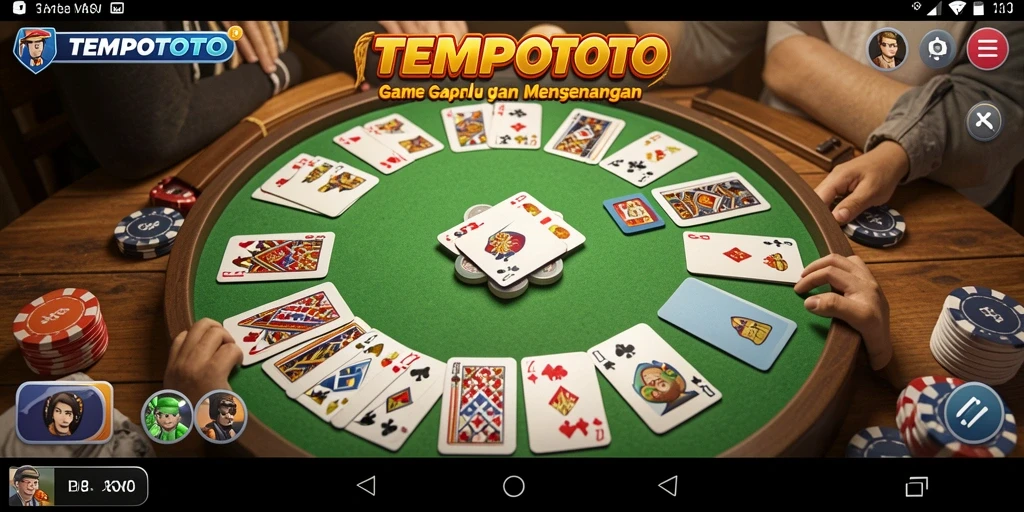 Screenshot gameplay TEMPOTOTO yang menampilkan keseruan bermain Gaple.